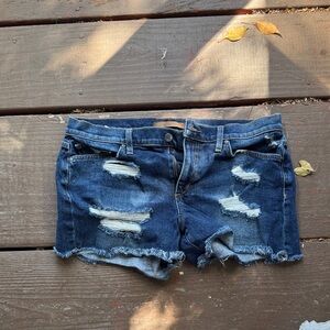 Joe's Jeans Dark Blue Distressed Jean Shorts